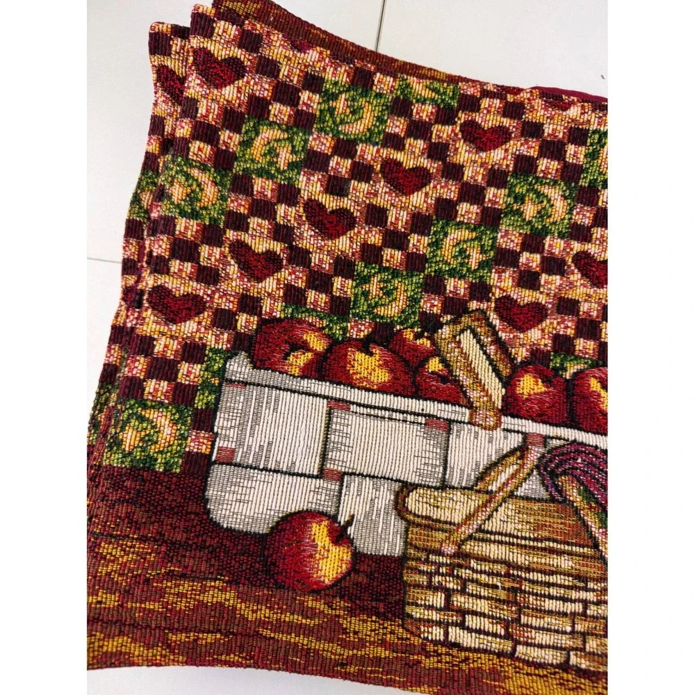 Vintage Americana Apples Farmhouse Rustic Country Woven Placemats‎ Set of 8